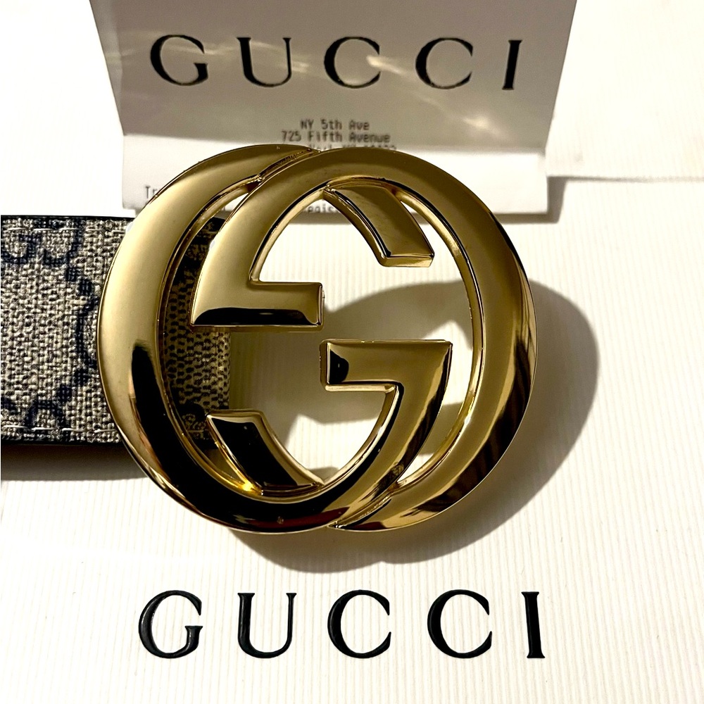 🔥Gucci Supreme Gold Buckle W size 8-10 M size 32🔥